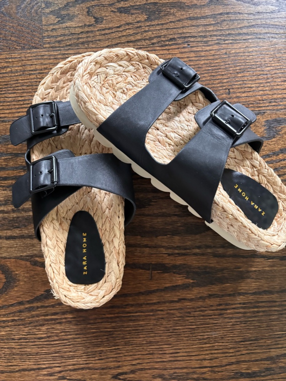 Zara Black Braided Platform Sandals